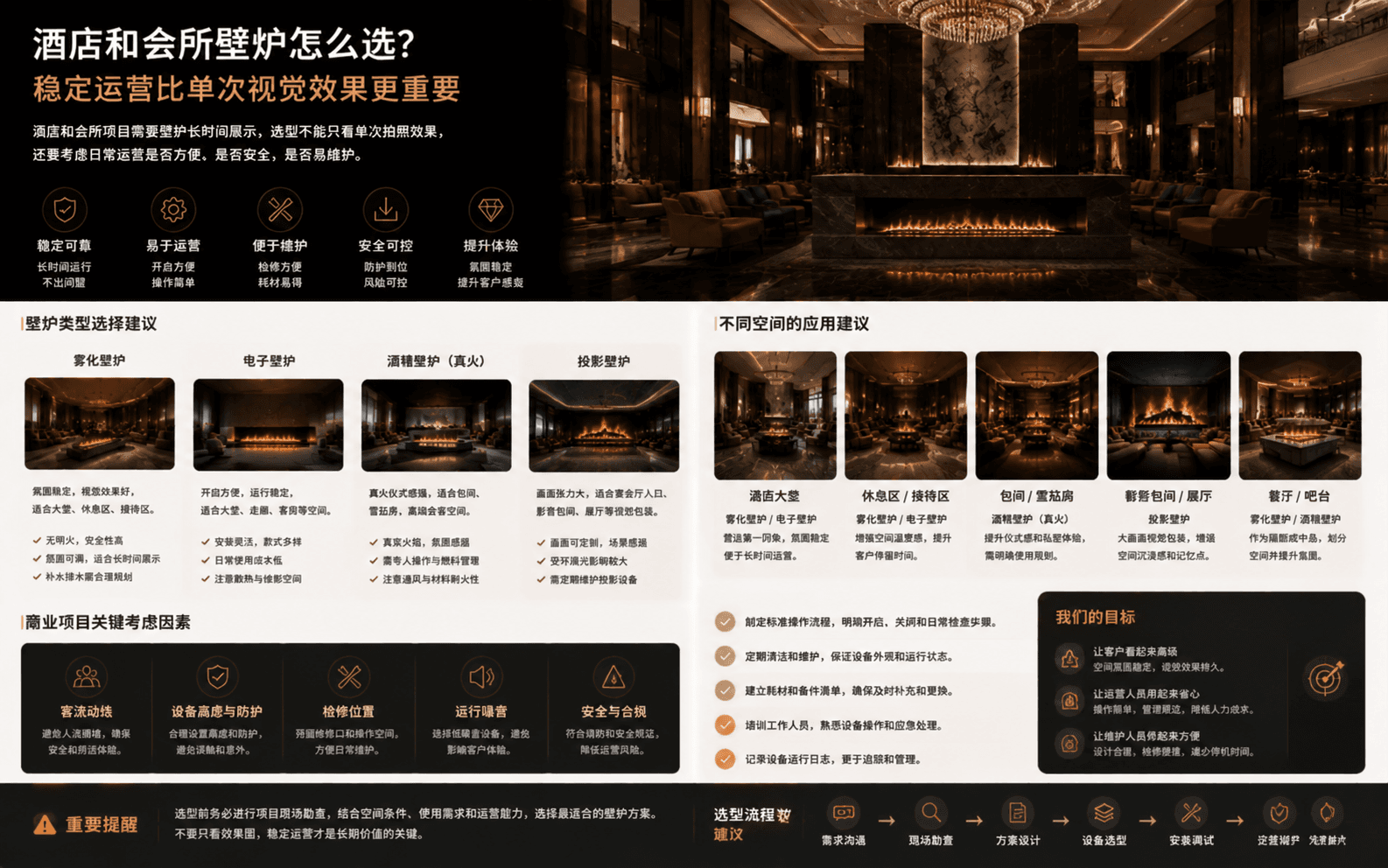 酒店和会所壁炉怎么选？稳定运营比单次视觉效果更重要