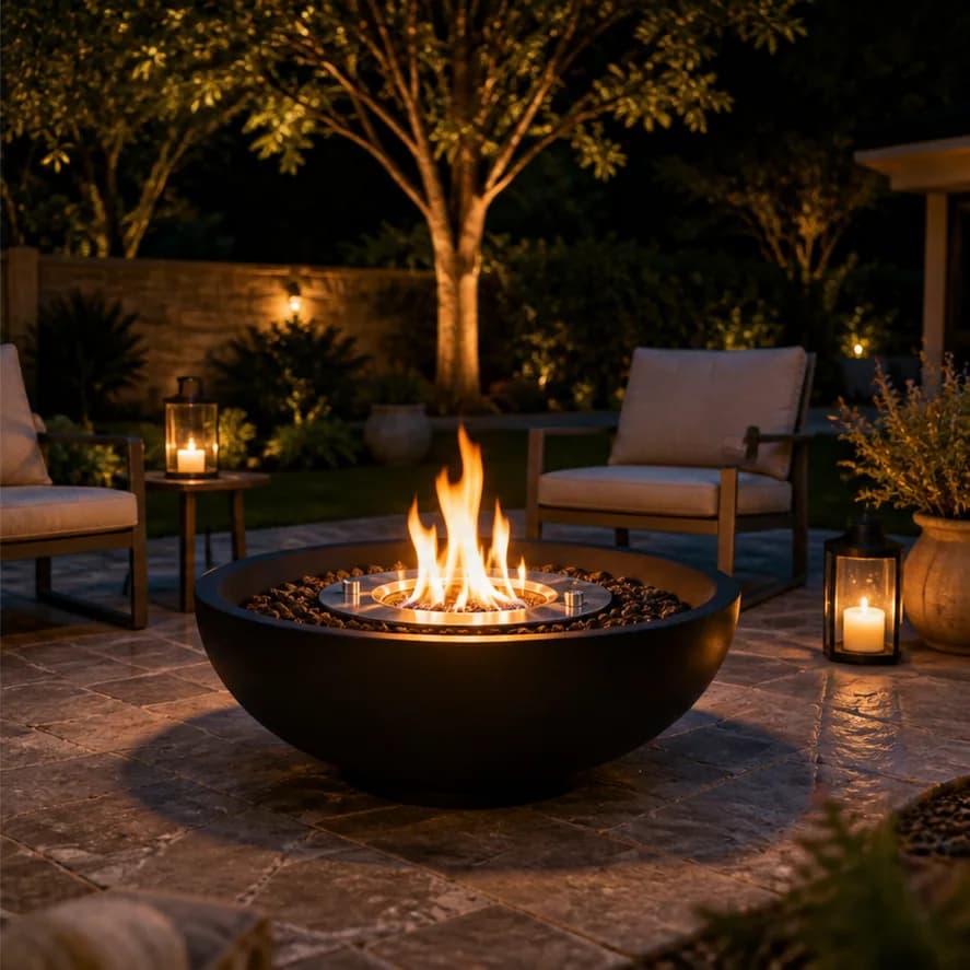 Round Ethanol Fire Bowl application scene