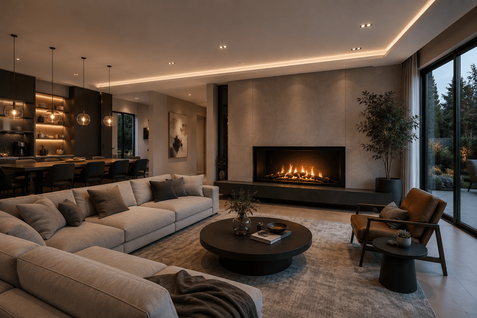 Electric Fireplace Feature Wall for a Shenzhen Bay Apartment 2