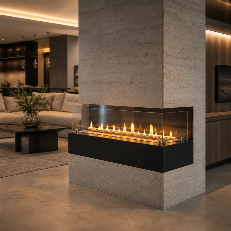 Three-Sided Ethanol Fireplace application scene