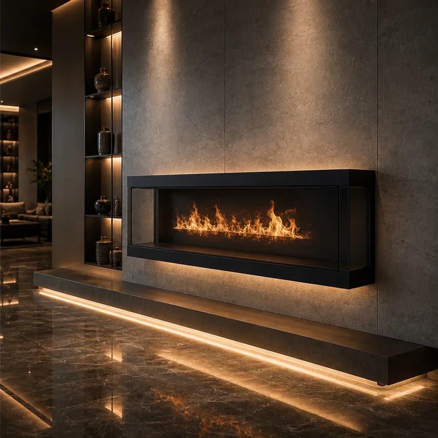 Holographic Fireplace Display Module application scene