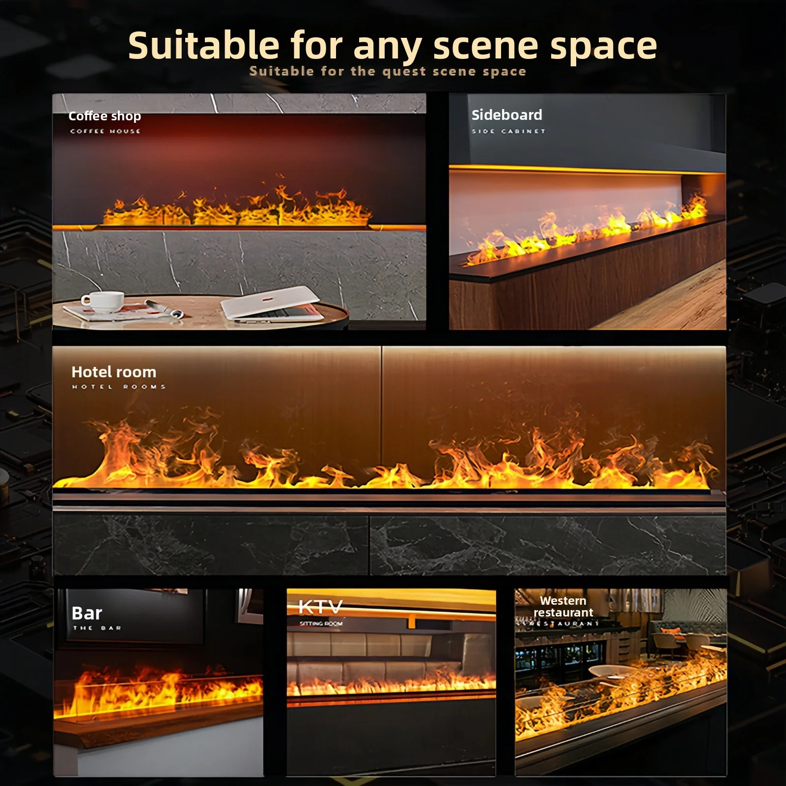 Insert 3D Mist Fireplace - MS - Detail view