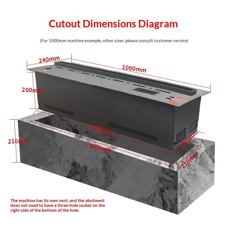 Insert 3D Mist Fireplace - MT - Detail view
