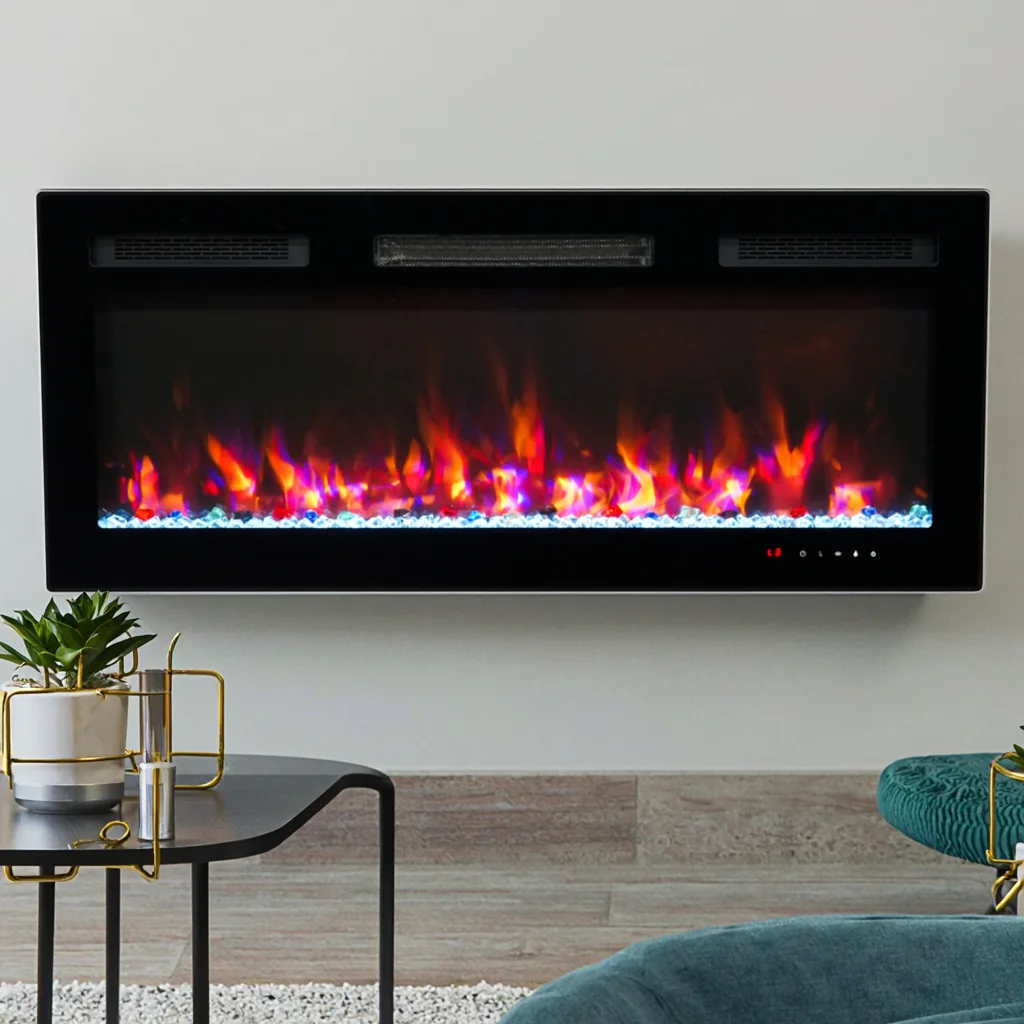 Wall-Mounted Electric Fireplace - E2K - Residential scene