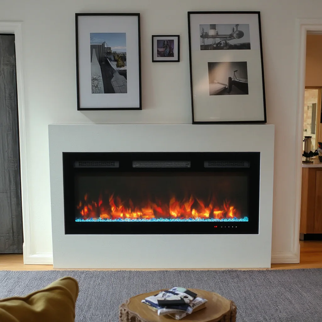 Wall-Mounted Electric Fireplace - E2K - Commercial scene