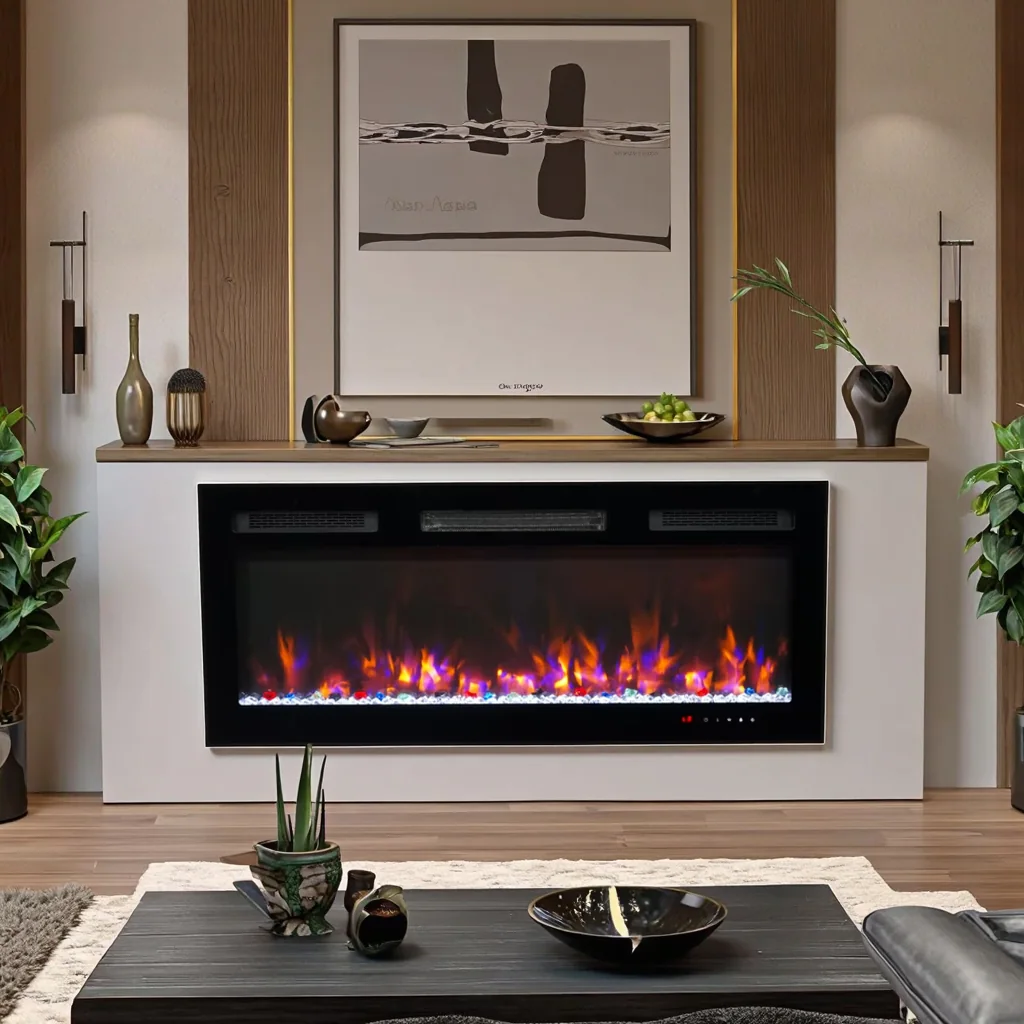 Wall-Mounted Electric Fireplace - E2K - Installation scene