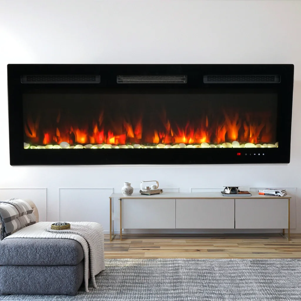 Wall-Mounted Electric Fireplace - E2R - Detail view
