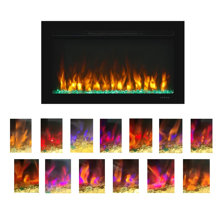 Wall-Mounted Insert Electric Fireplace - E2V - Installation scene