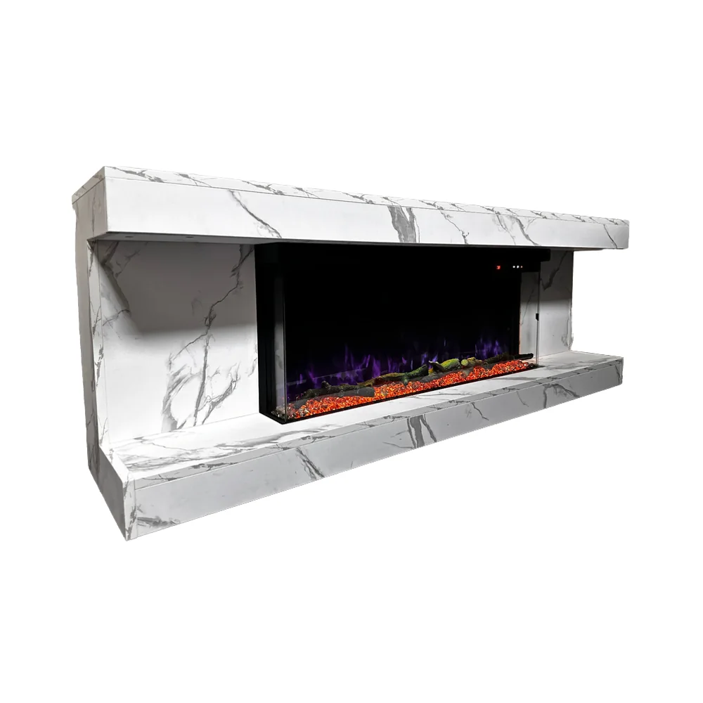 Wall-Mounted Insert Electric Fireplace - E2W - Product angle