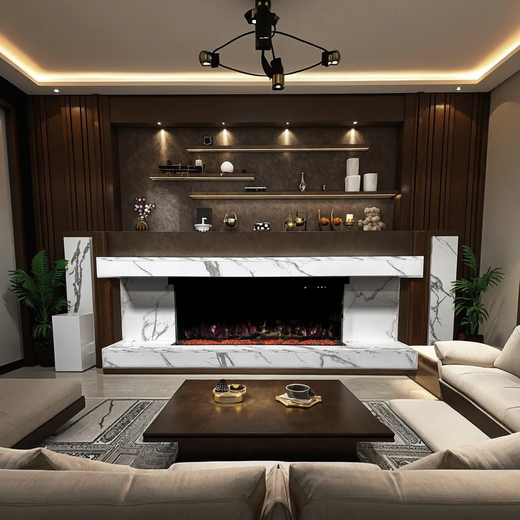 Wall-Mounted Insert Electric Fireplace - E2W - Commercial scene