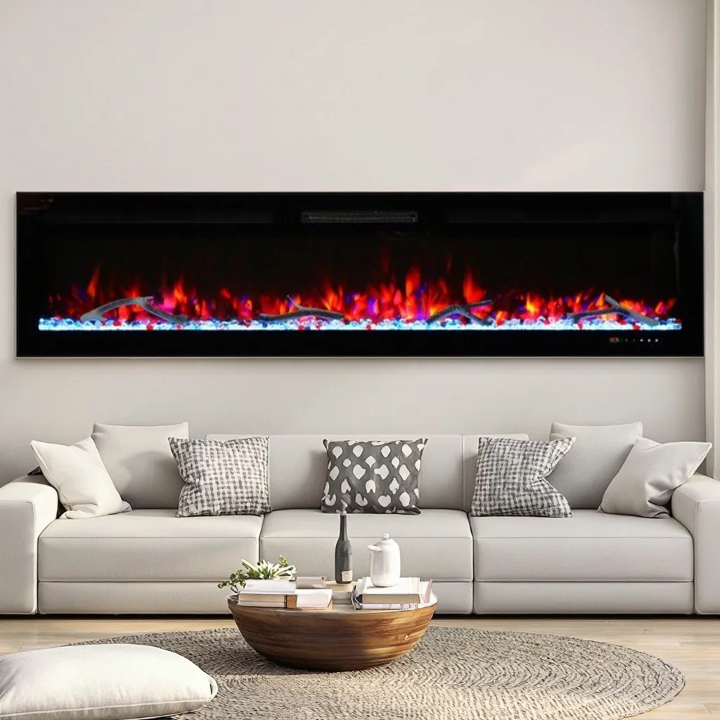 Wall-Mounted Electric Fireplace - E33 - Detail view