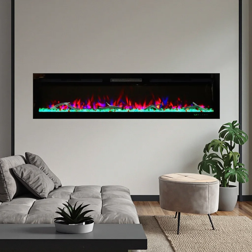 Wall-Mounted Electric Fireplace - E33 - Residential scene