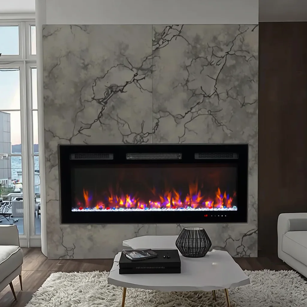Wall-Mounted Insert Electric Fireplace - E37 - Residential scene