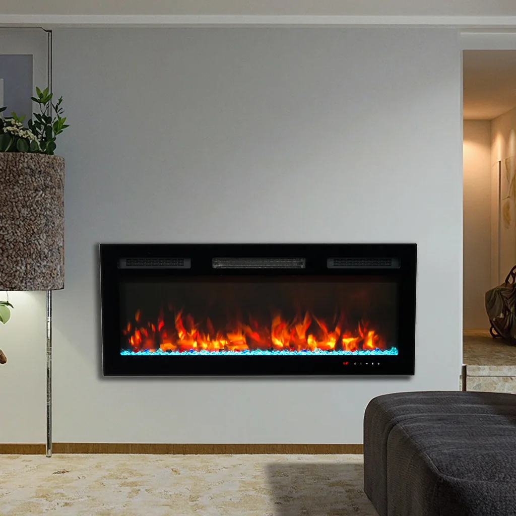 Wall-Mounted Insert Electric Fireplace - E3A - Detail view