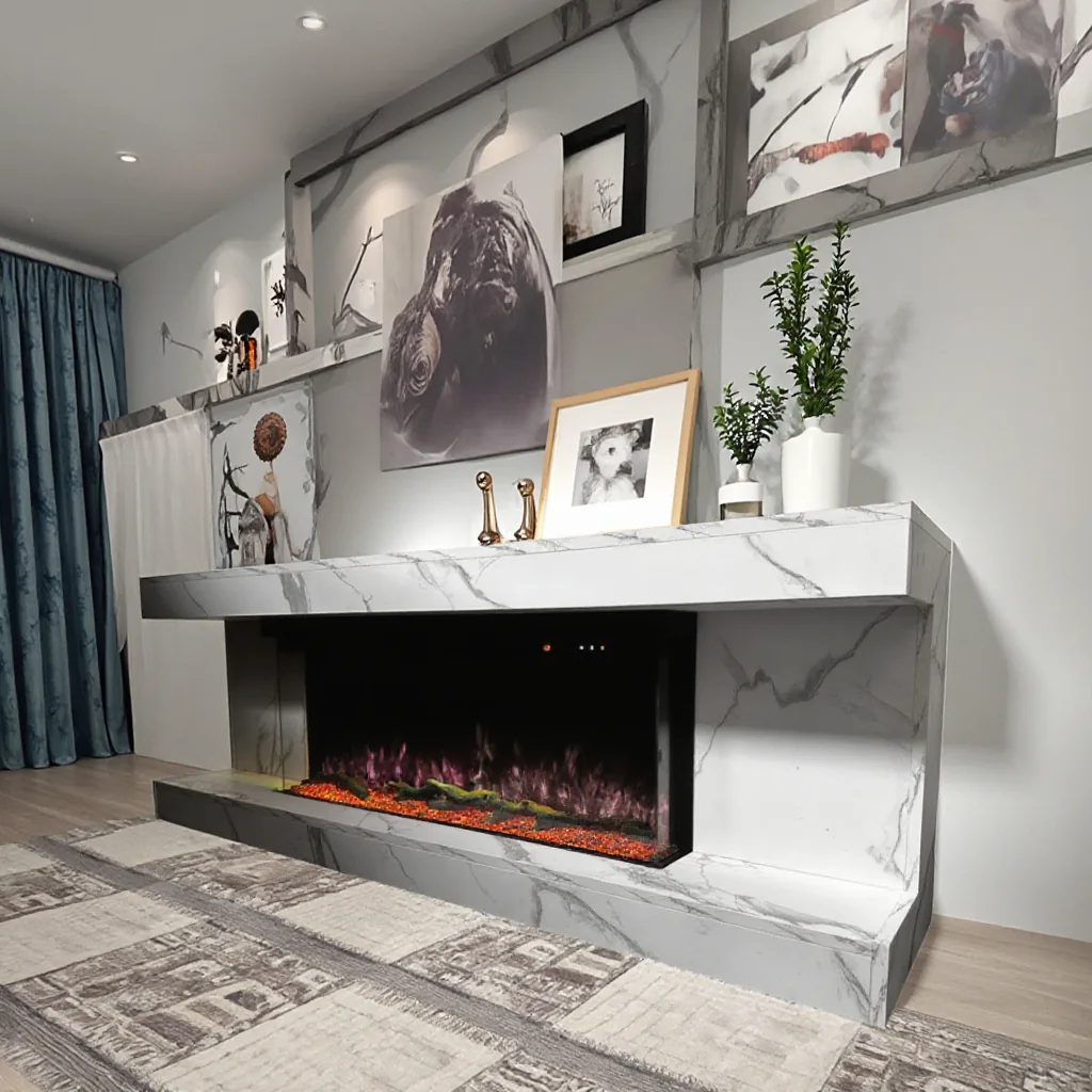 Wall-Mounted Electric Fireplace - E3E - Installation scene