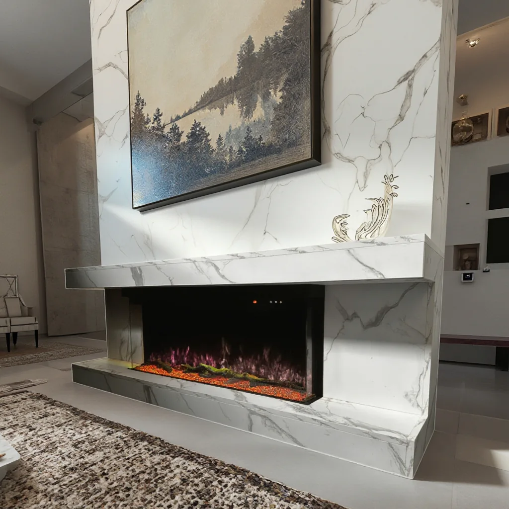 Wall-Mounted Insert Electric Fireplace - E3I - Installation scene
