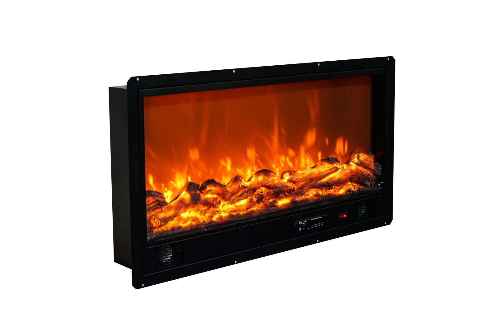 Wall-Mounted Insert Electric Fireplace - E3J - Product angle