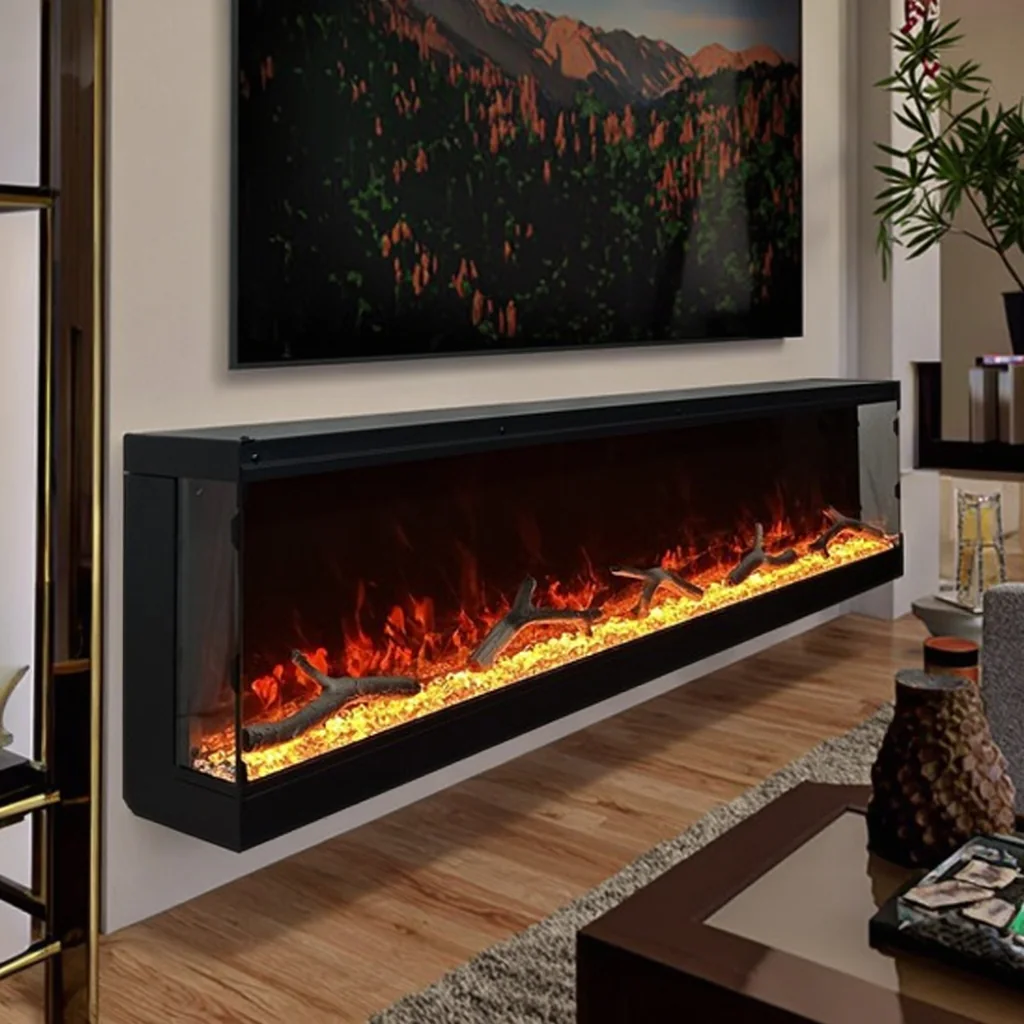 Three-Sided Electric Fireplace - E3N - Detail view