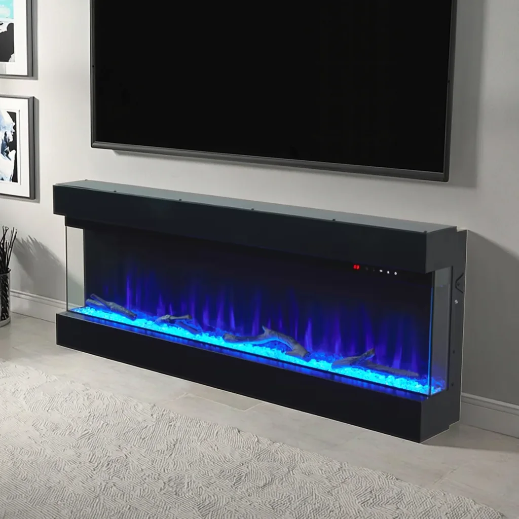 Wall-Mounted Insert Electric Fireplace - E3X - Product angle