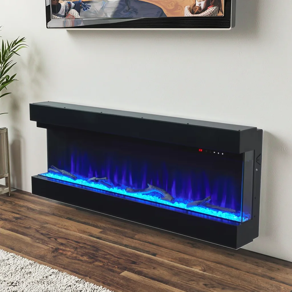 Wall-Mounted Insert Electric Fireplace - E3X - Detail view
