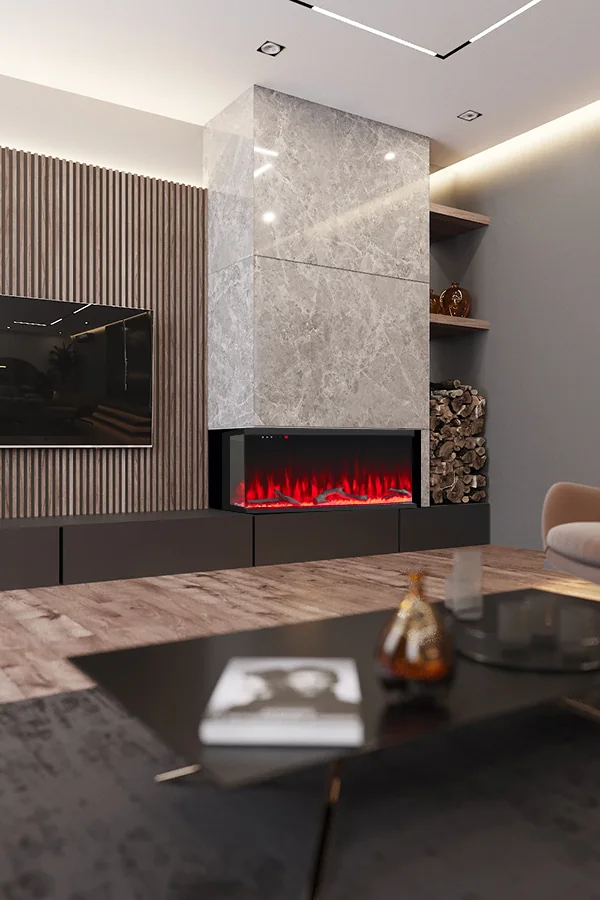 Wall-Mounted Insert Electric Fireplace - E3X - Commercial scene