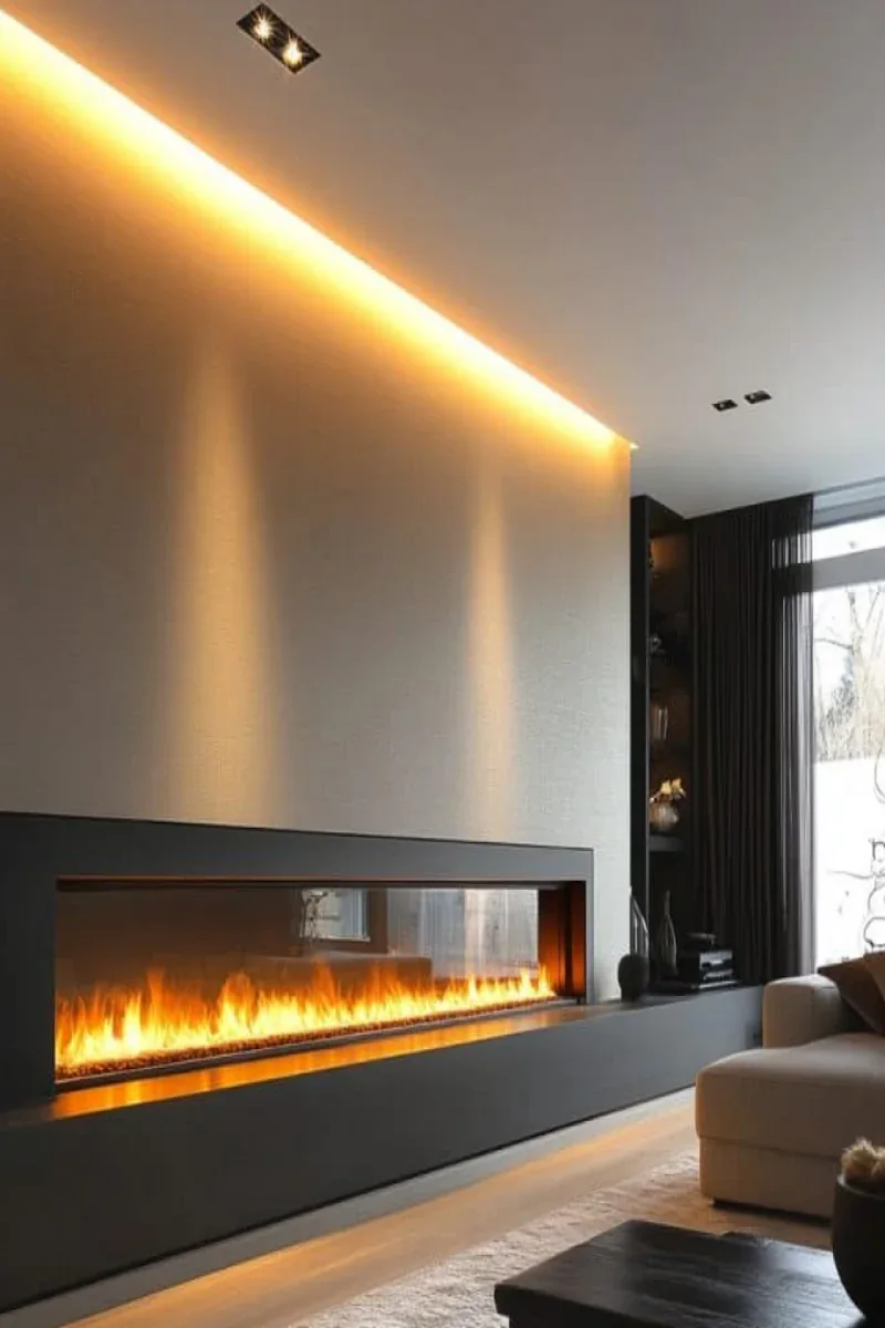 Wall-Mounted Insert Electric Fireplace - E43 - Product angle