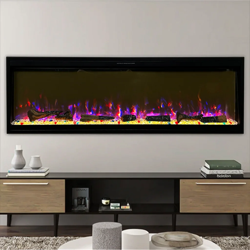 Wall-Mounted Insert Electric Fireplace - E4O - Product angle
