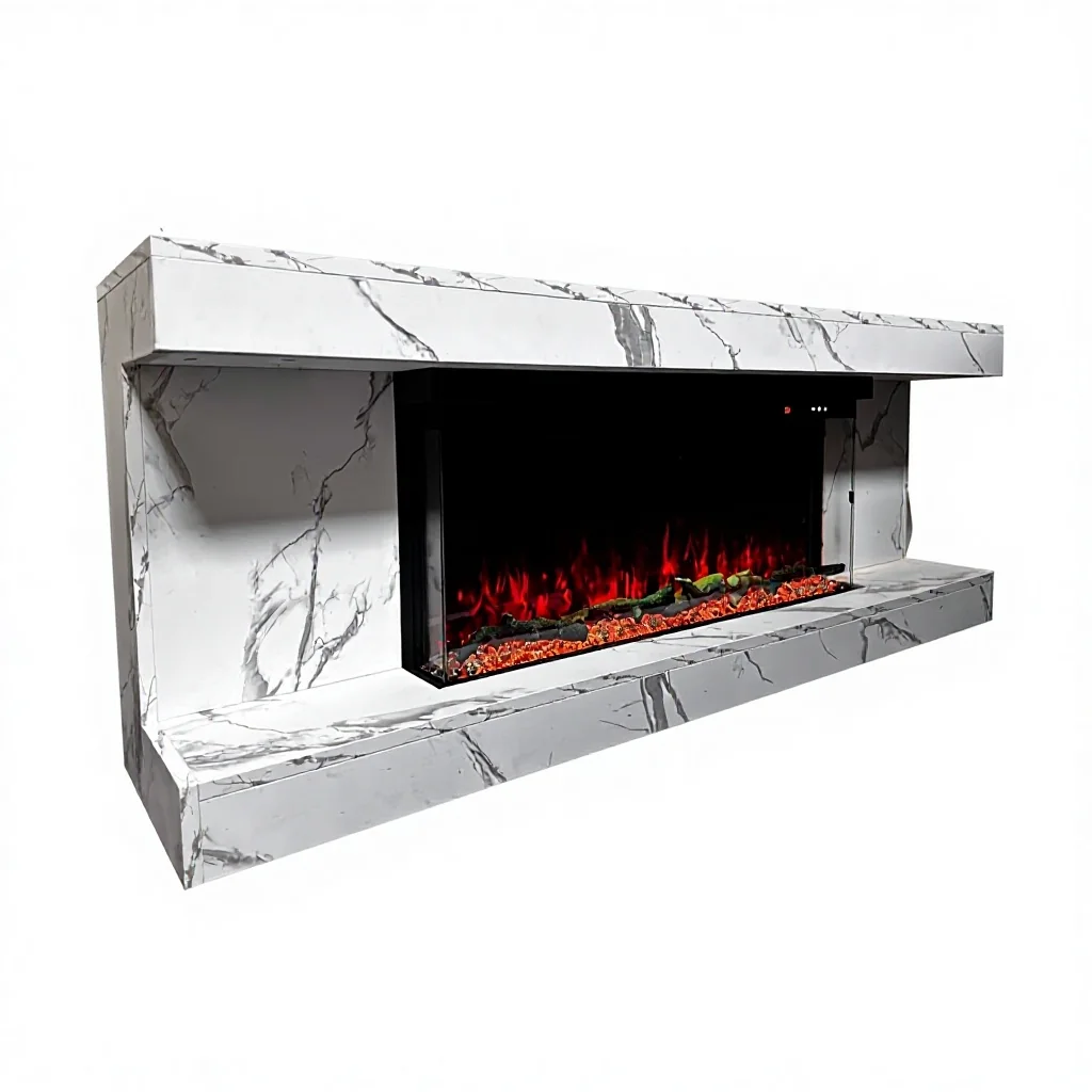 Three-Sided Electric Fireplace - E51 - Commercial scene