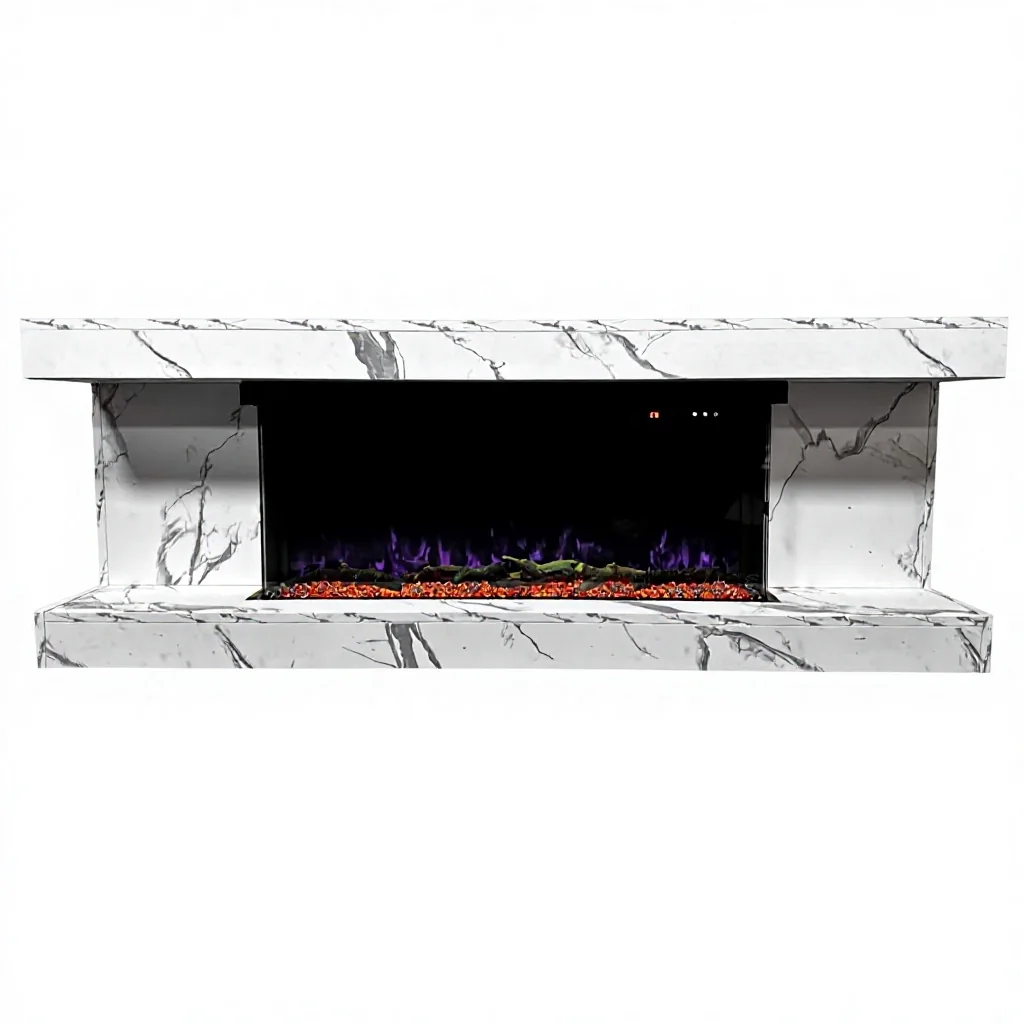 Three-Sided Electric Fireplace - E51 - Installation scene