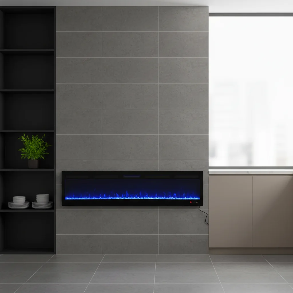 Wall-Mounted Insert Electric Fireplace - E52 - Product front