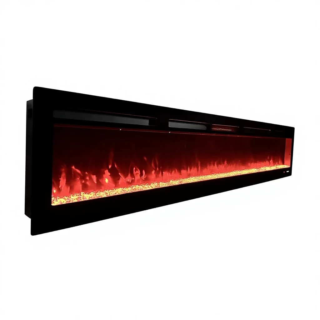 Wall-Mounted Insert Electric Fireplace - E52 - Detail view