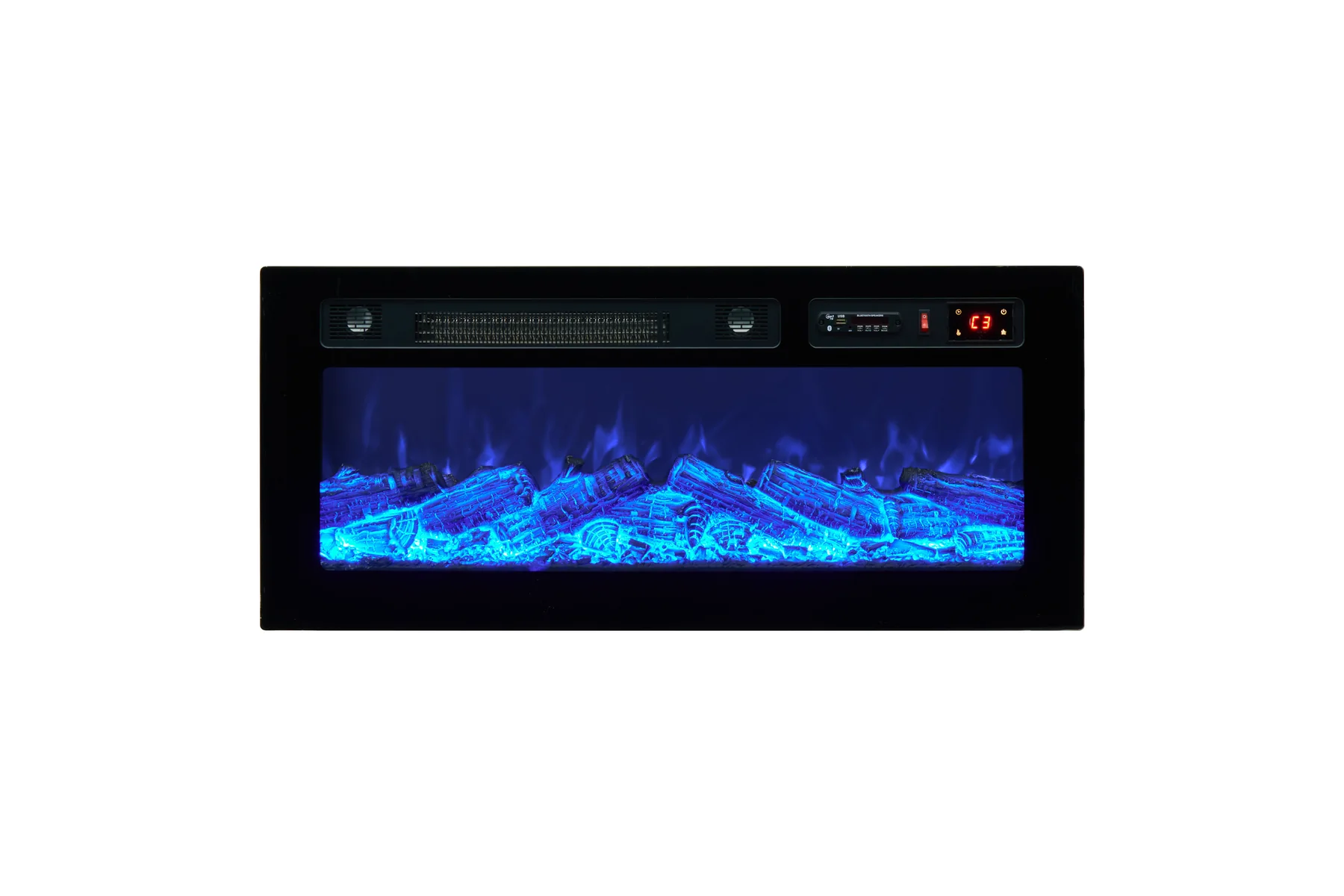 Wall-Mounted Insert Electric Fireplace - E53 - Detail view