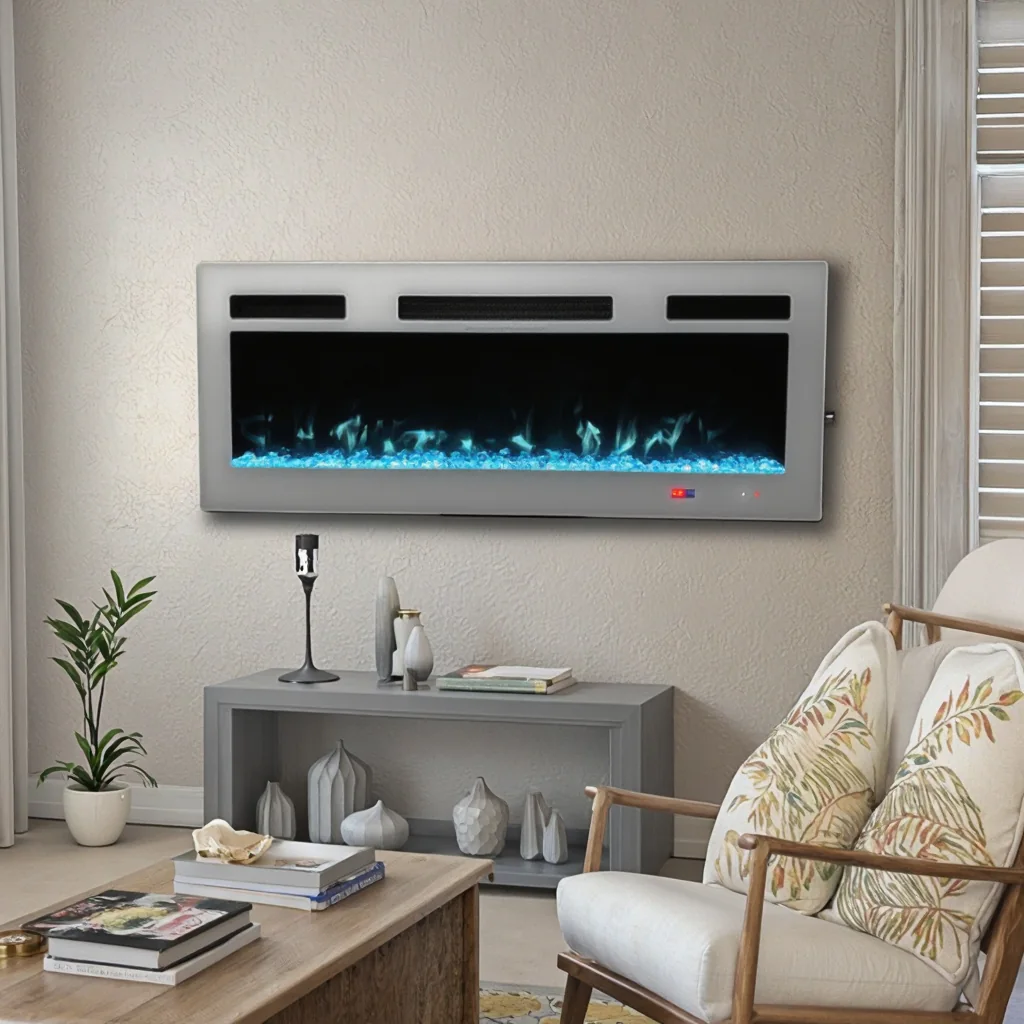 Wall-Mounted Electric Fireplace - E5B - Detail view