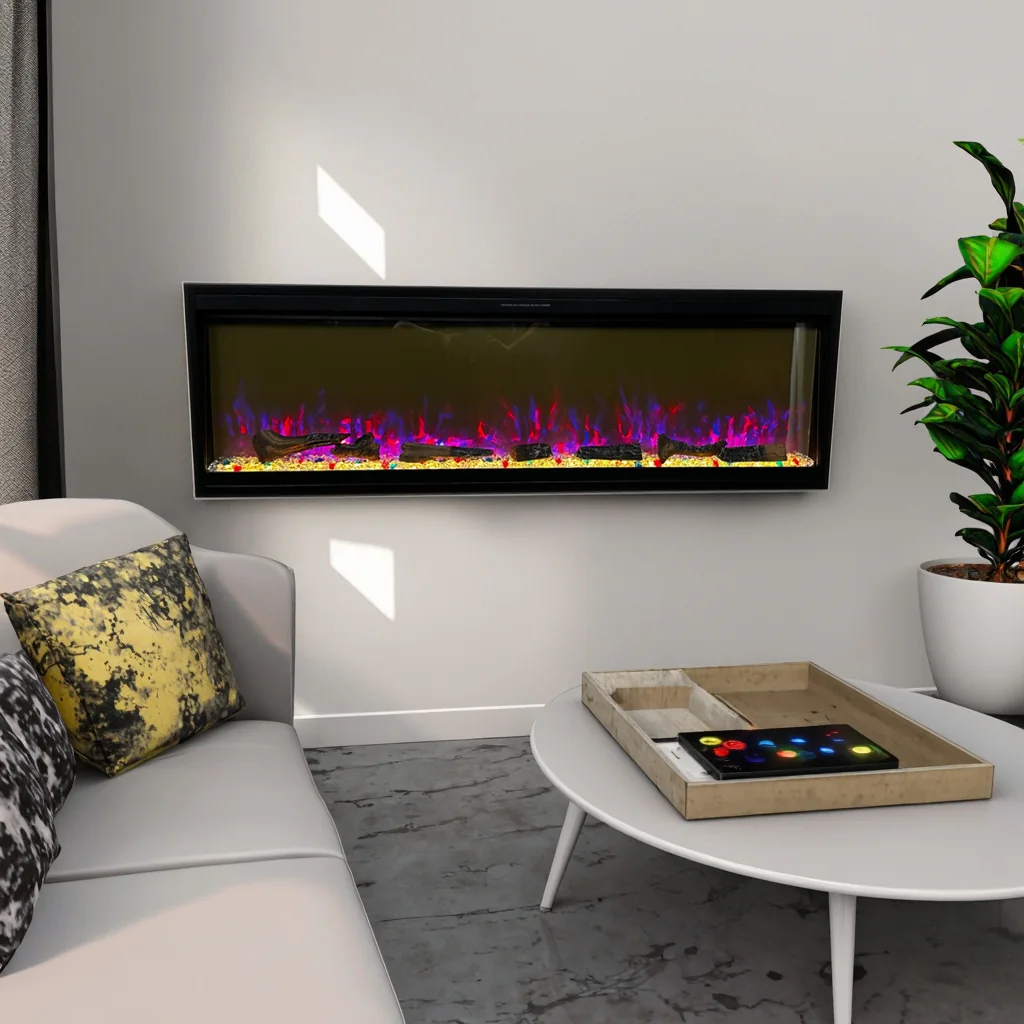 Wall-Mounted Electric Fireplace - E5B - Commercial scene