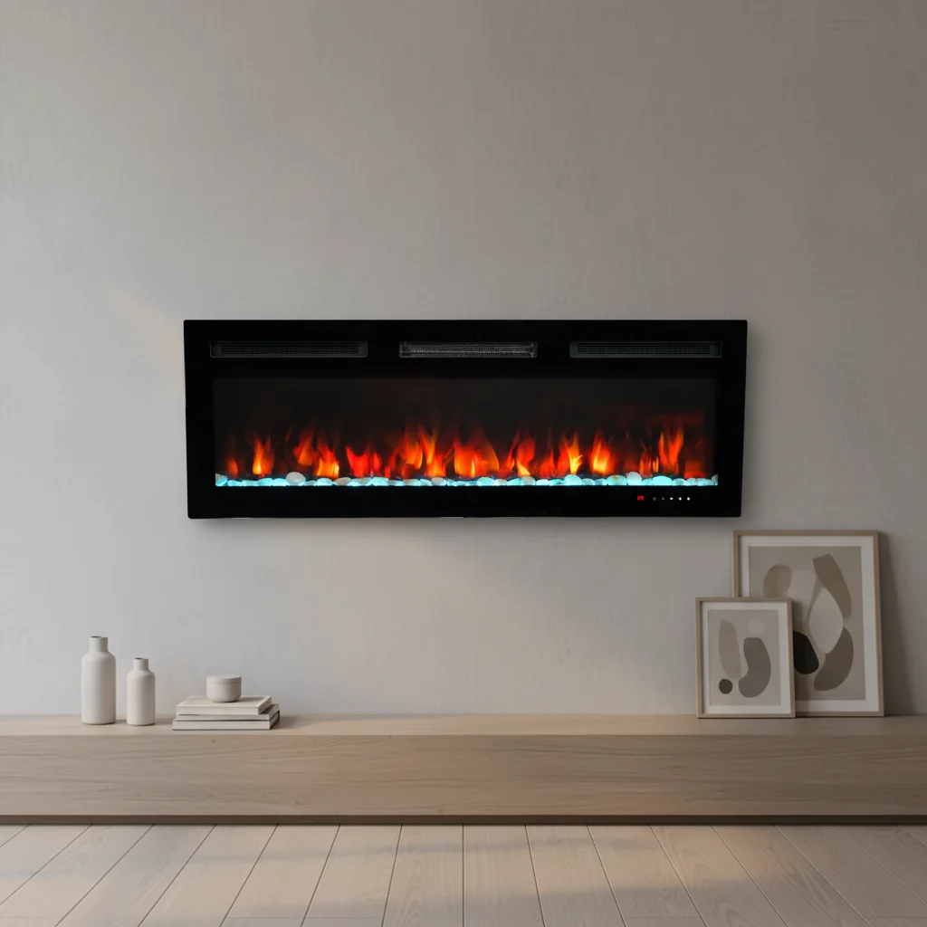 Wall-Mounted Electric Fireplace - E5F - Detail view