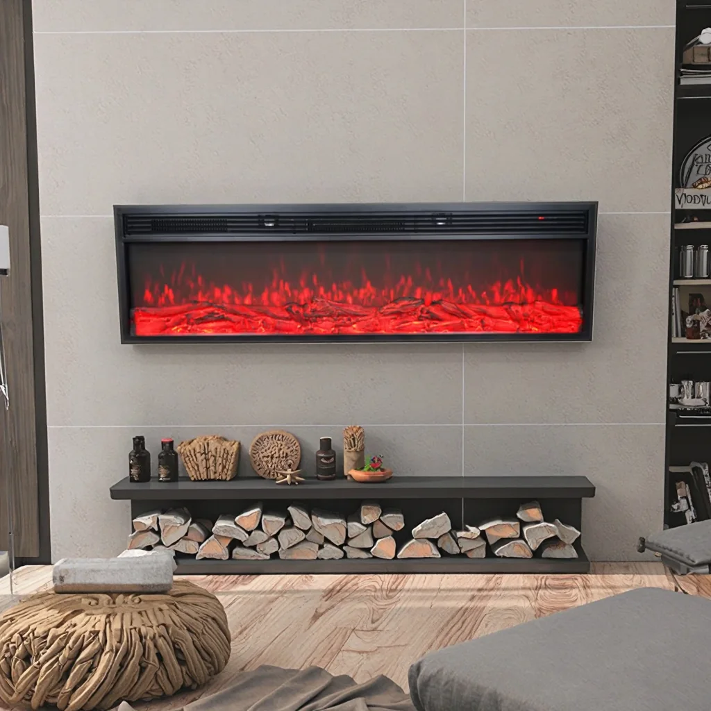 Wall-Mounted Electric Fireplace - E5K - Detail view