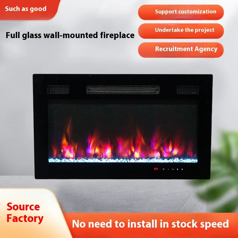 Wall-Mounted Electric Fireplace - E5V - Detail view