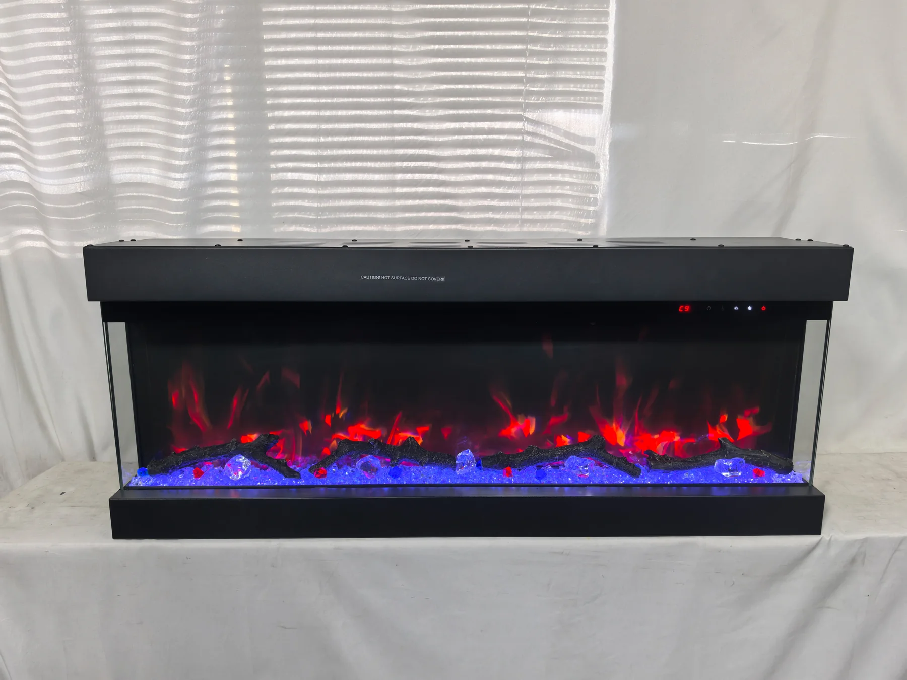 Three-Sided Electric Fireplace - E6B - Commercial scene