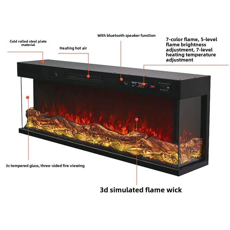Insert Electric Fireplace - E6O - Detail view