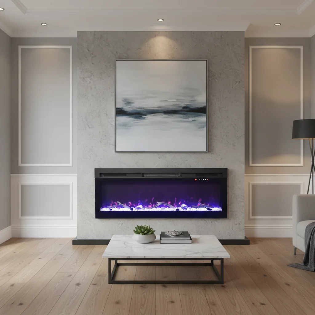 Insert Electric Fireplace - E72 - Commercial scene
