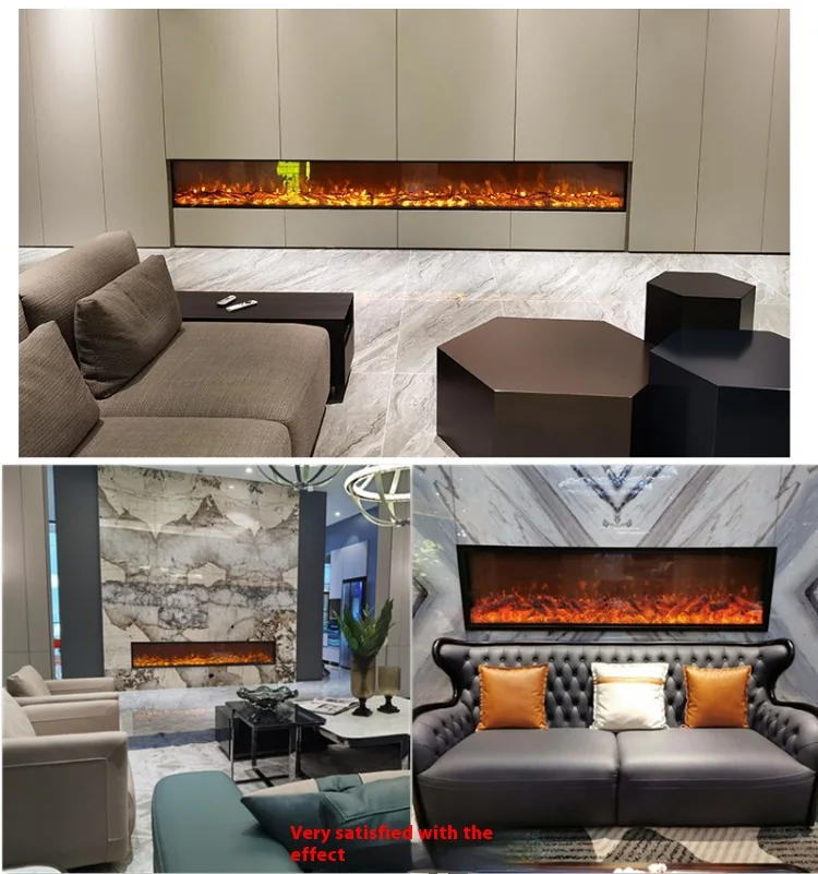 Wall-Mounted Insert Electric Fireplace - E7B - Product angle