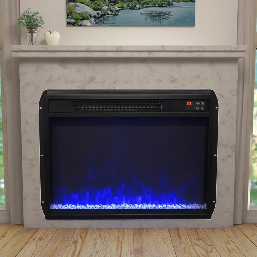Wall-Mounted Insert Electric Fireplace - E7C - Product angle