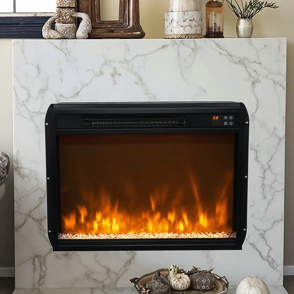 Wall-Mounted Insert Electric Fireplace - E7C - Residential scene