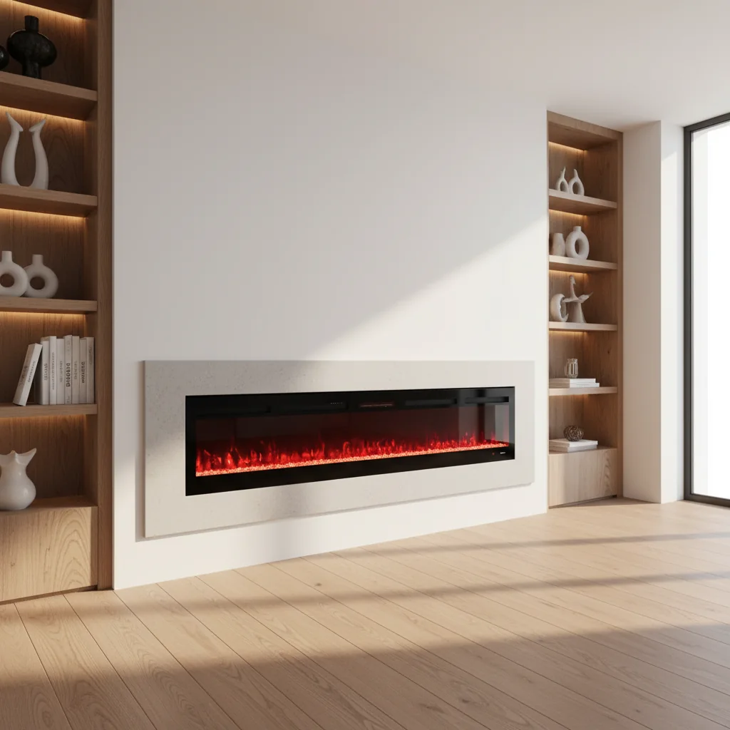 Wall-Mounted Electric Fireplace - E7L - Commercial scene