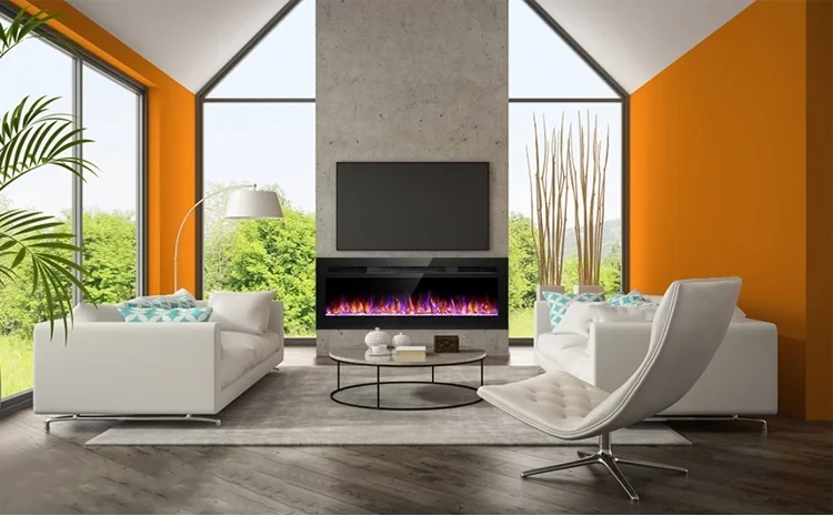 Three-Sided Electric Fireplace - E7P - Commercial scene