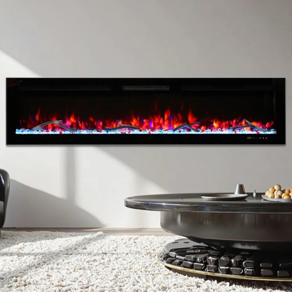 Three-Sided Electric Fireplace - E7P - Installation scene