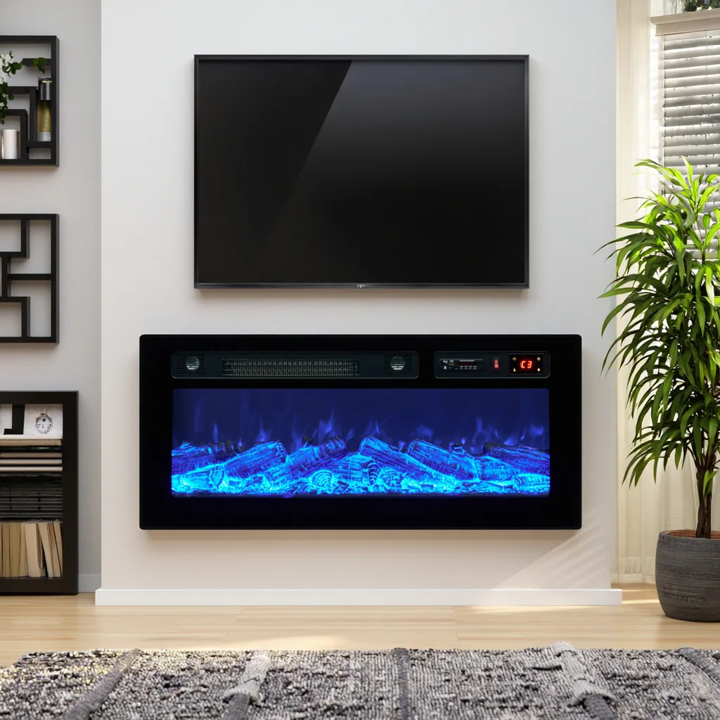Wall-Mounted Insert Electric Fireplace - E86 - Installation scene