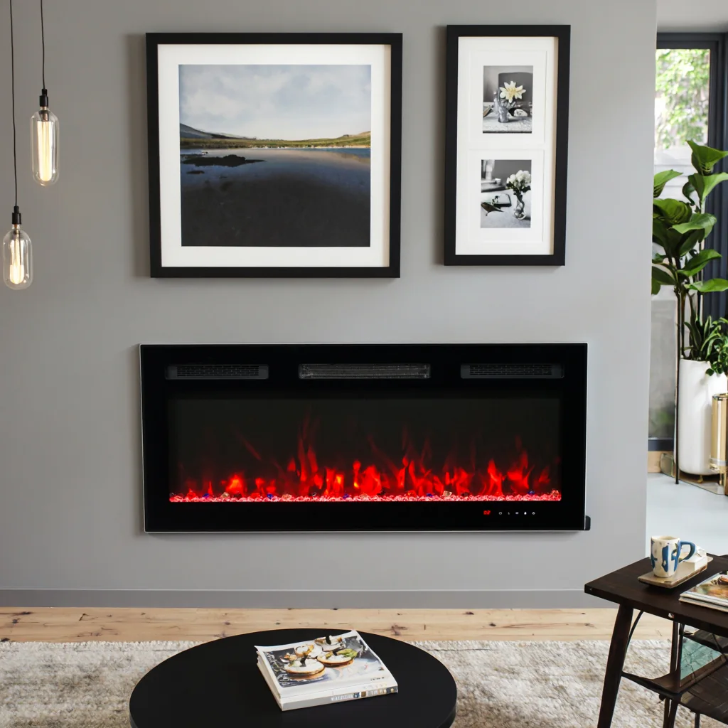 Wall-Mounted Insert Electric Fireplace - E88 - Residential scene