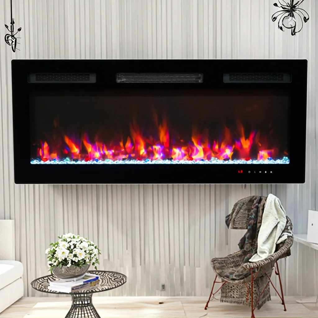 Wall-Mounted Insert Electric Fireplace - E88 - Installation scene