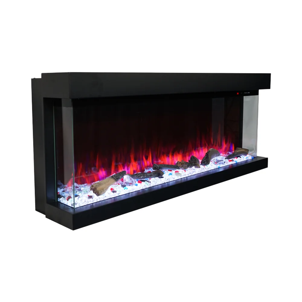 Three-Sided Electric Fireplace - EM - Product angle